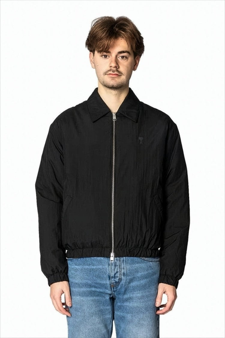 Ami Cropped Bomber Jacket With Boxy Silhouette