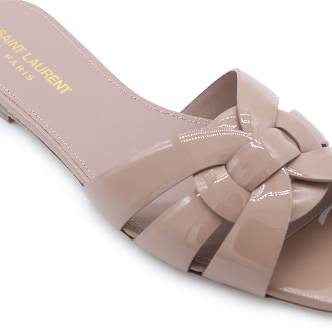 Saint Laurent Nude Tribute Leather Flat Sandals