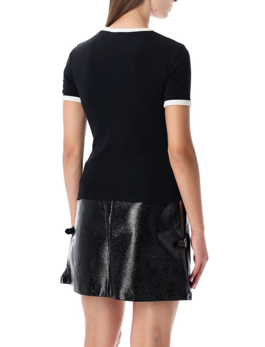 Courrèges Contrast Cotton T-Shirt