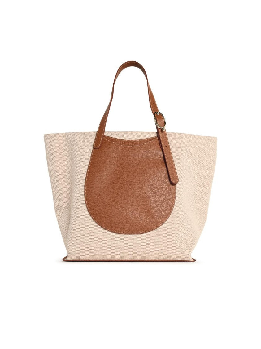 Longchamp 'Shopping Complice' Caramel Cotton Tela Bag