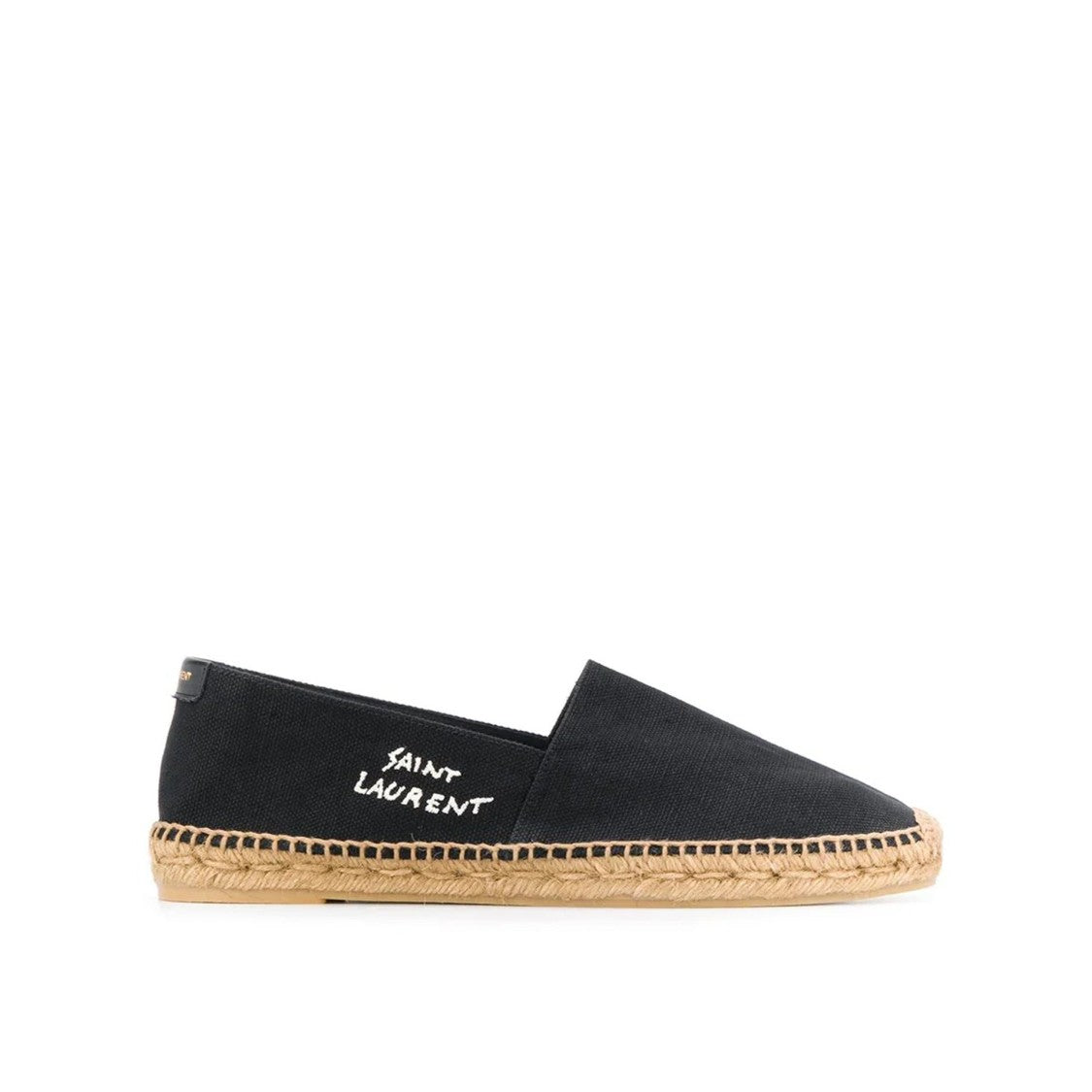 Saint Laurent Canvas Slip-On Espadrilles With Embroidered Logo Detail