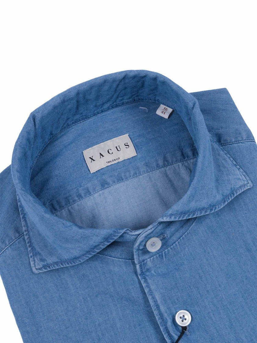 Xacus Light Blue Camicia Cotton Shirt