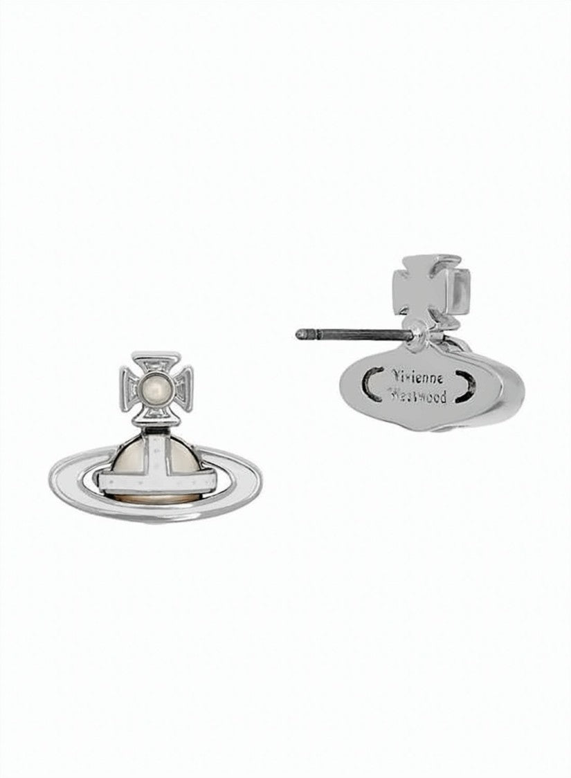 Vivienne Westwood Distinctive Orb Design Silver Earrings