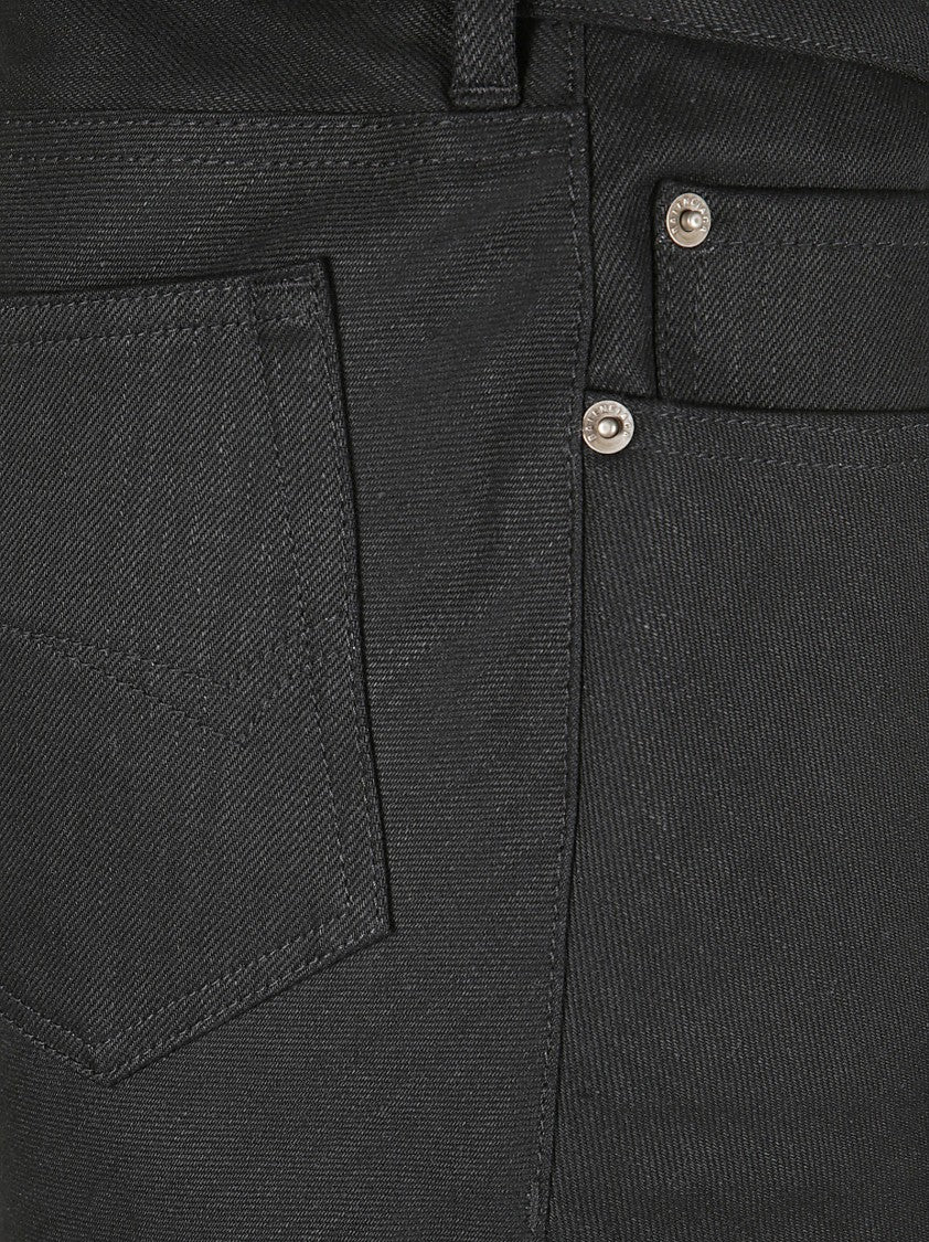 Balenciaga Mid-Rise Black Denim Skirt With Godet Hem