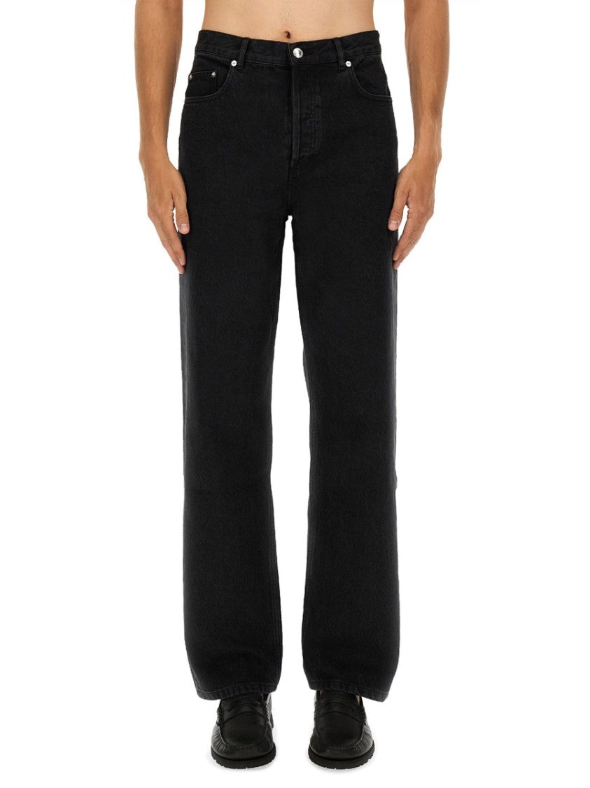 A.P.C. Straight-Leg Black Cotton Fairfax Pants With Classic Five-Pocket Design