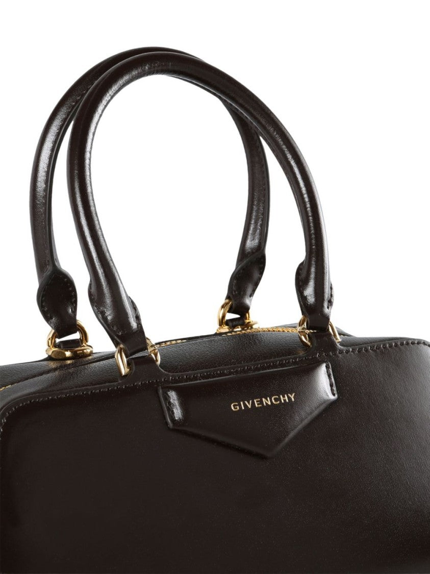 Givenchy Structured Brown Handbag With Gold-Tone Hardware