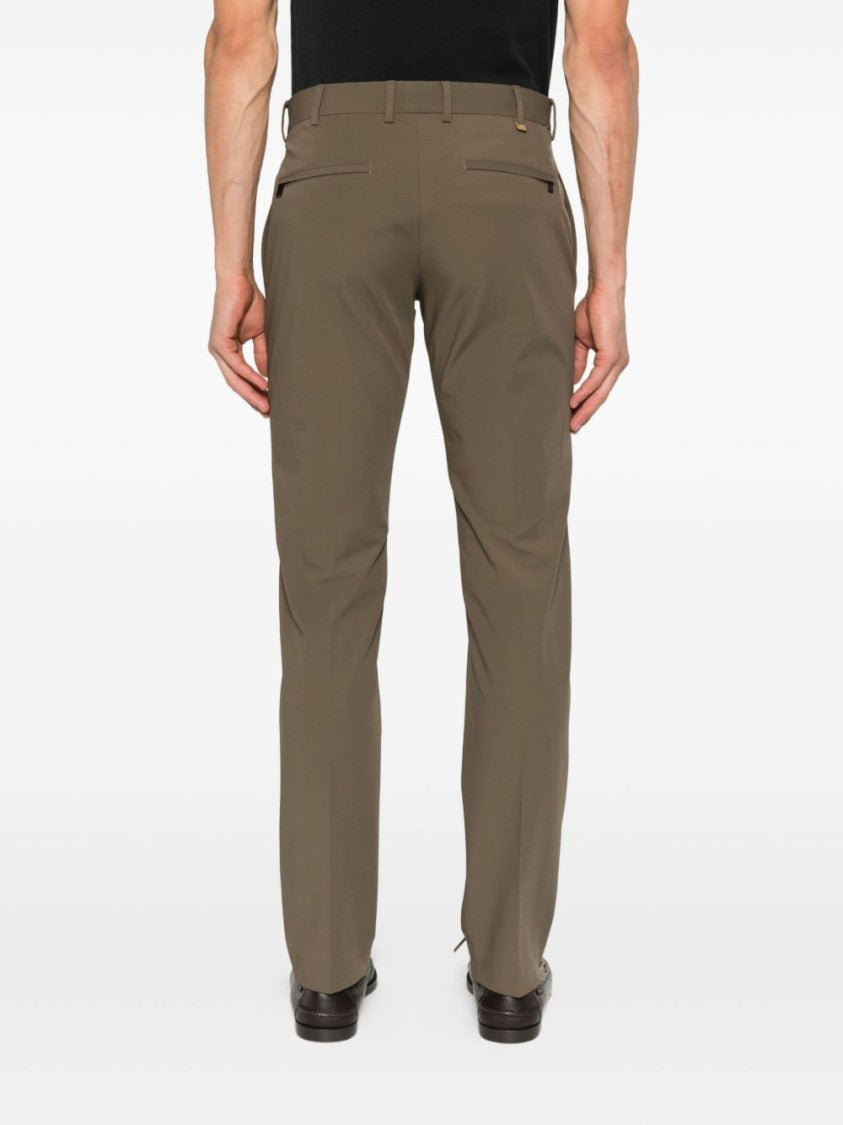 Pt Torino Brown Mid-Rise Straight Leg Trousers