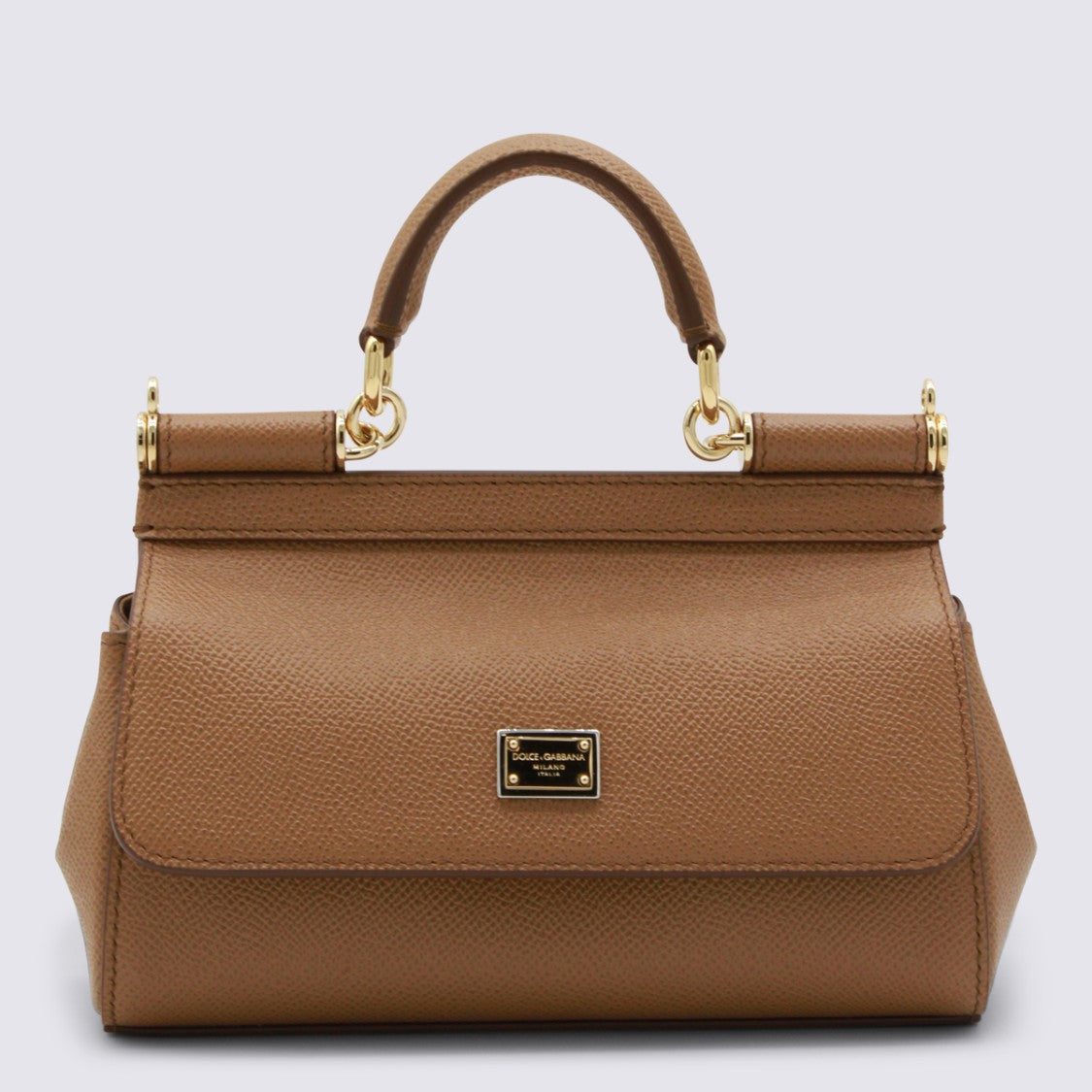 Dolce & Gabbana Caramel Leather Sicily Small Top Handle Bag