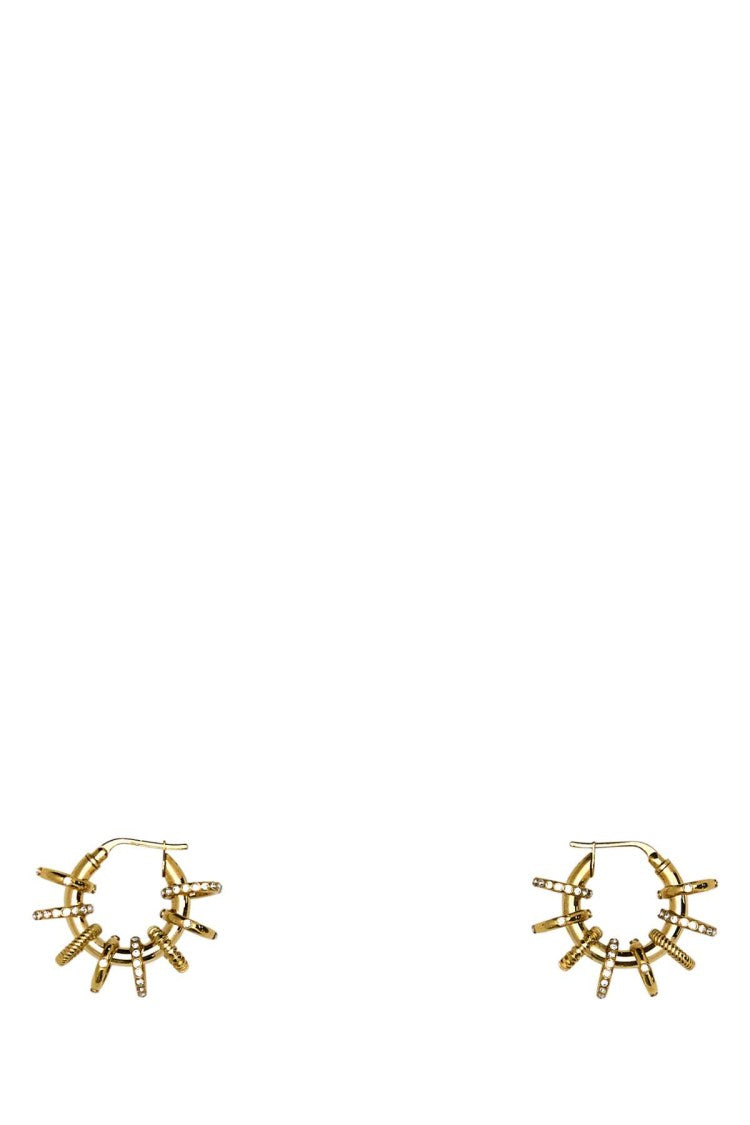 Amina Muaddi Gold Metal Multiring Earrings