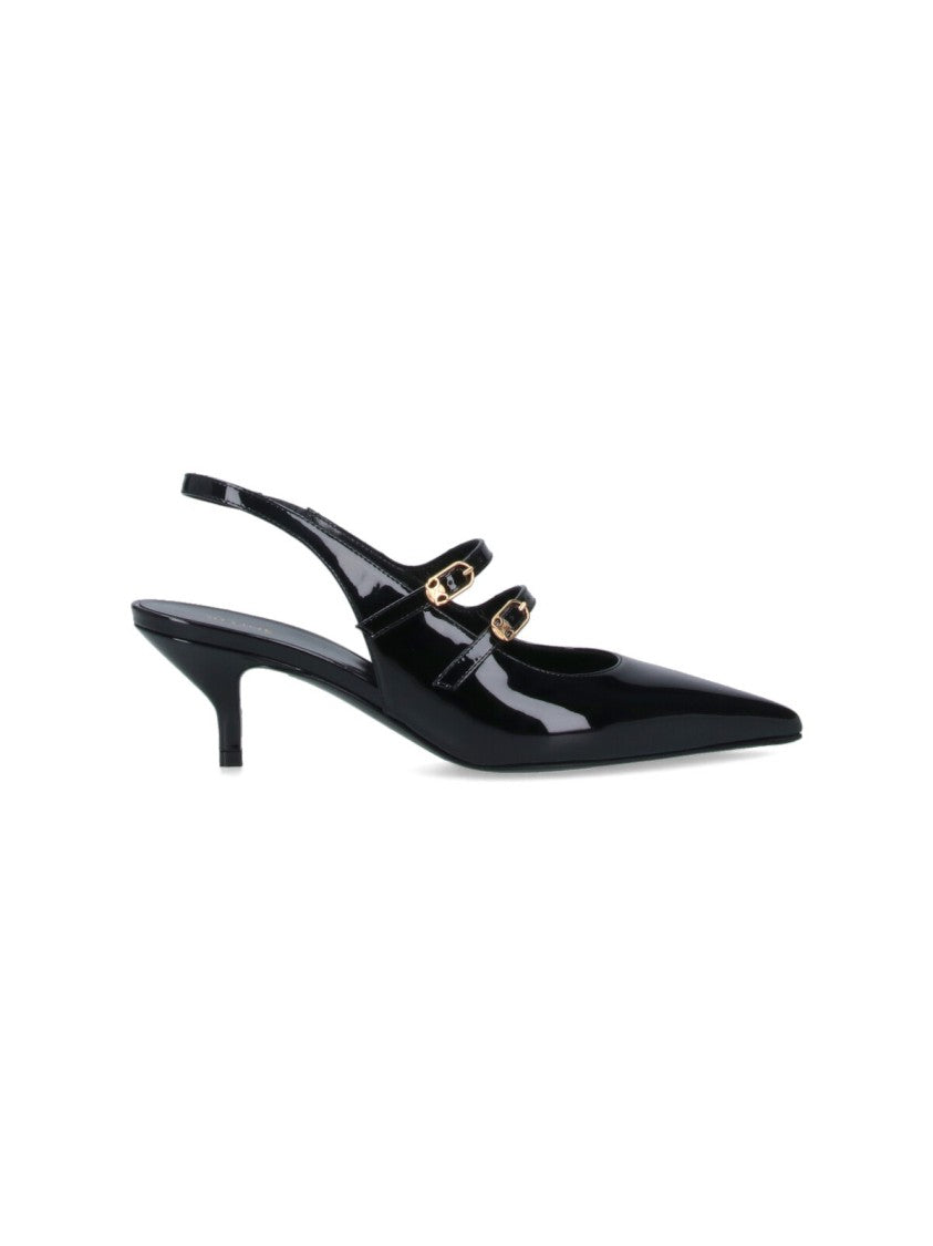 Céline Pointed Toe Slingback Pumps With Dual Adjustable Straps
