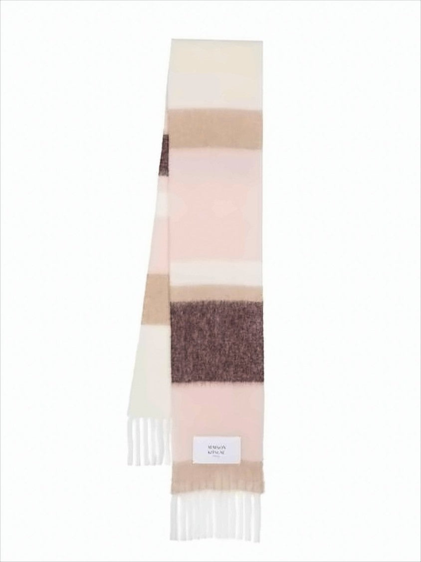 Maison Kitsuné Muted Striped Alpaca Blend Scarf