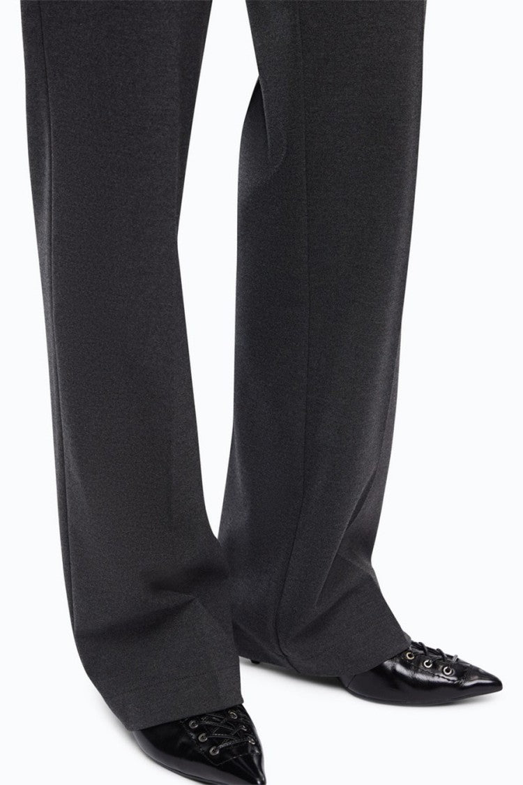 Pinko Grey Viscose-Nylon Blend Elastic-Waist Trousers