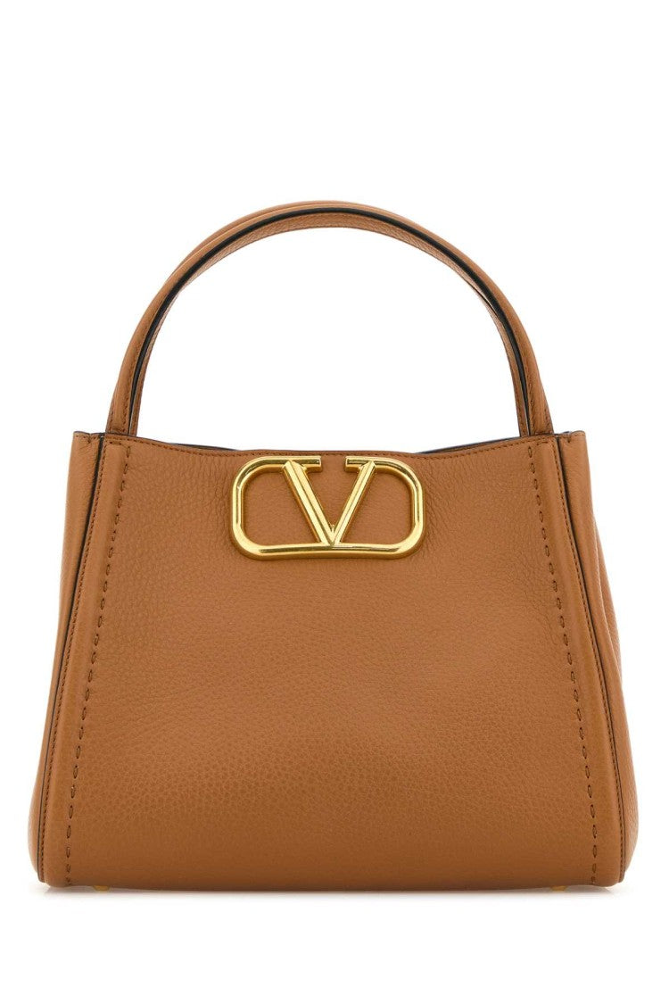 Valentino Garavani Camel Leather Medium Alltime Handbag