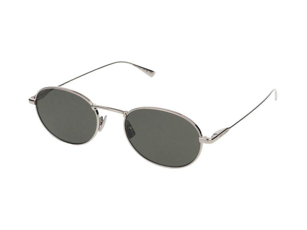 Saint Laurent Silver Round Metal Frame Sunglasses