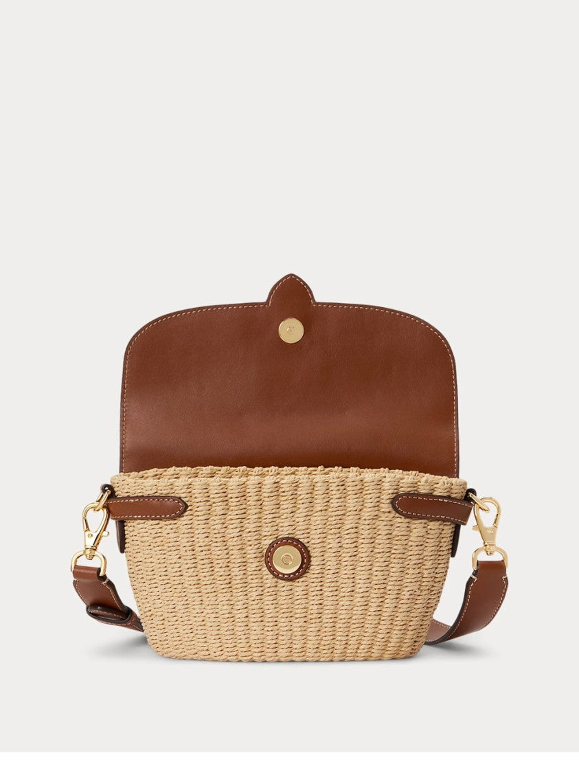 Lauren Ralph Lauren Shoulder Bag With Woven Straw Base