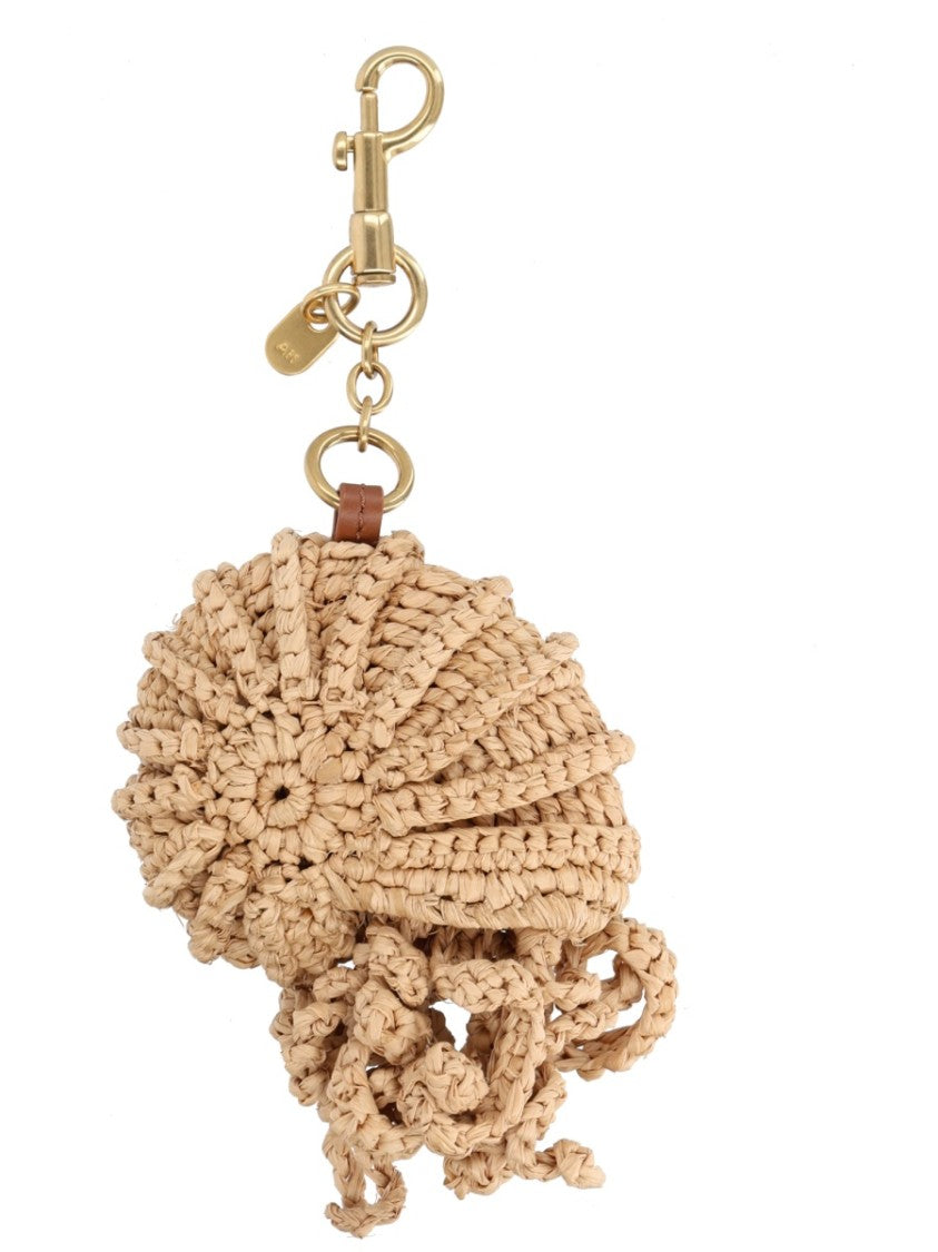 Anya Hindmarch Hermit Crab Raffia Woven Keychain Charm