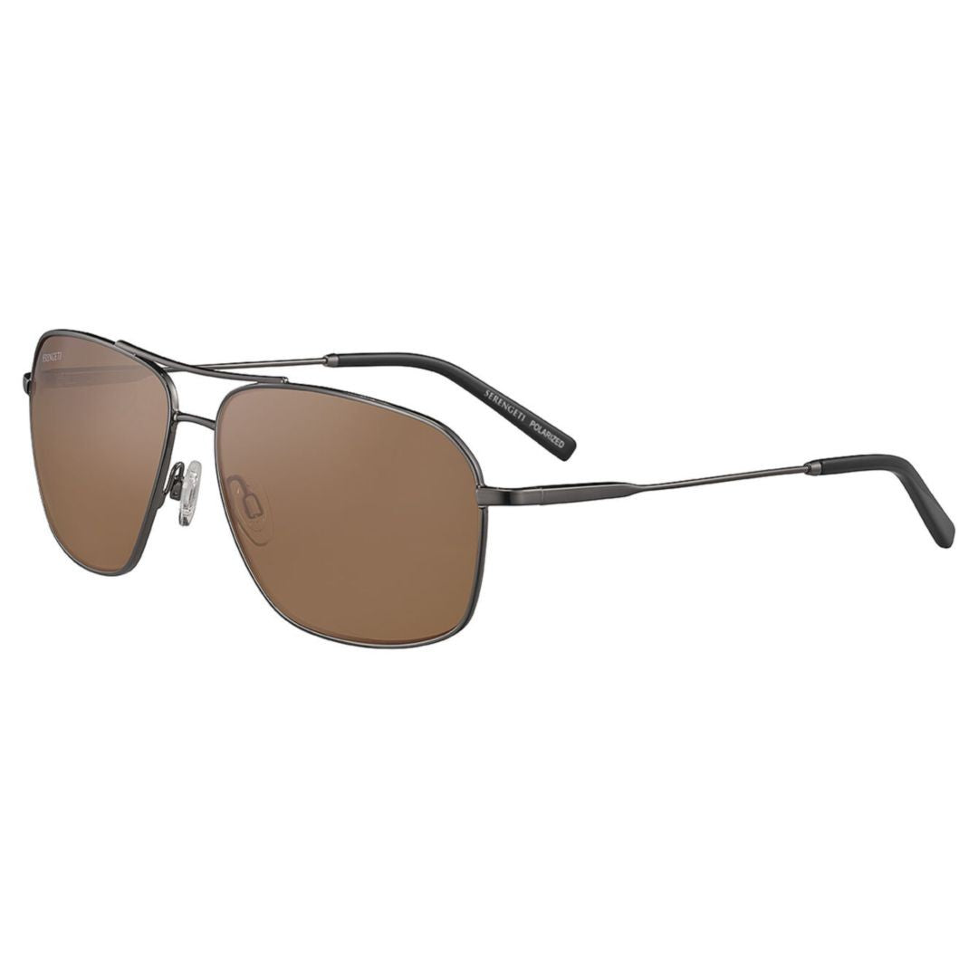 Serengeti Dorwinn Rectangular Double Bridge Sunglasses With Metallic Finish