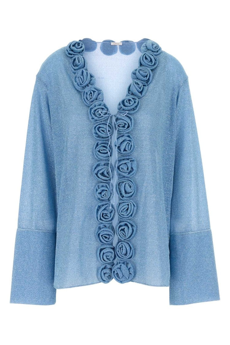 Oséree Light-Blue Nylon Blouse