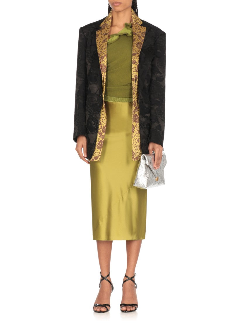 Dries Van Noten Contrasting Floral Pattern Satin Blazer