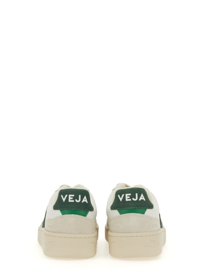 Veja White V-90 Suede Overlay Sneakers
