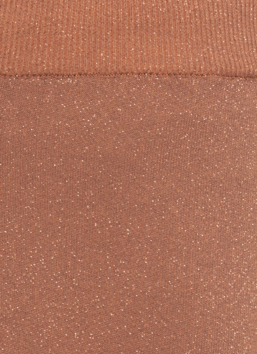 Kangra Brown Cotton Lurex Straight-Leg Pants