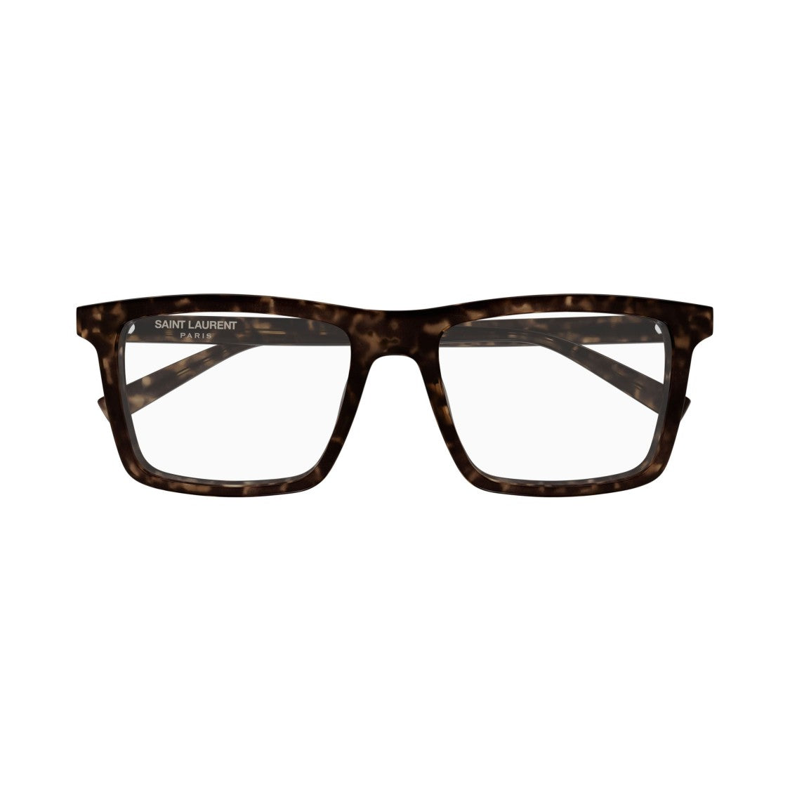 Saint Laurent Bold Square Tortoiseshell Eyeglasses In Recycled Acetate