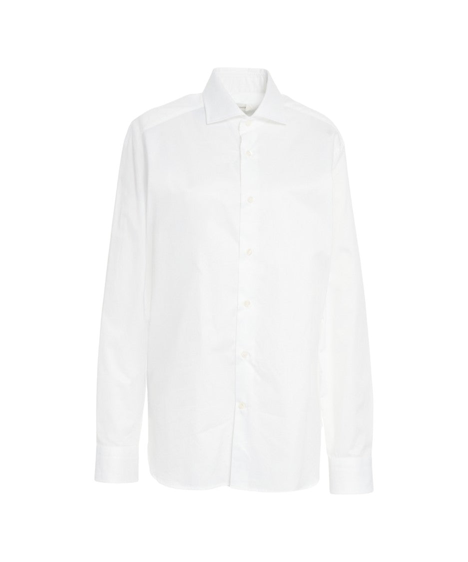 Guglieminotti Timeless Cotton Shirt With Kent Collar And Refined Silhouette