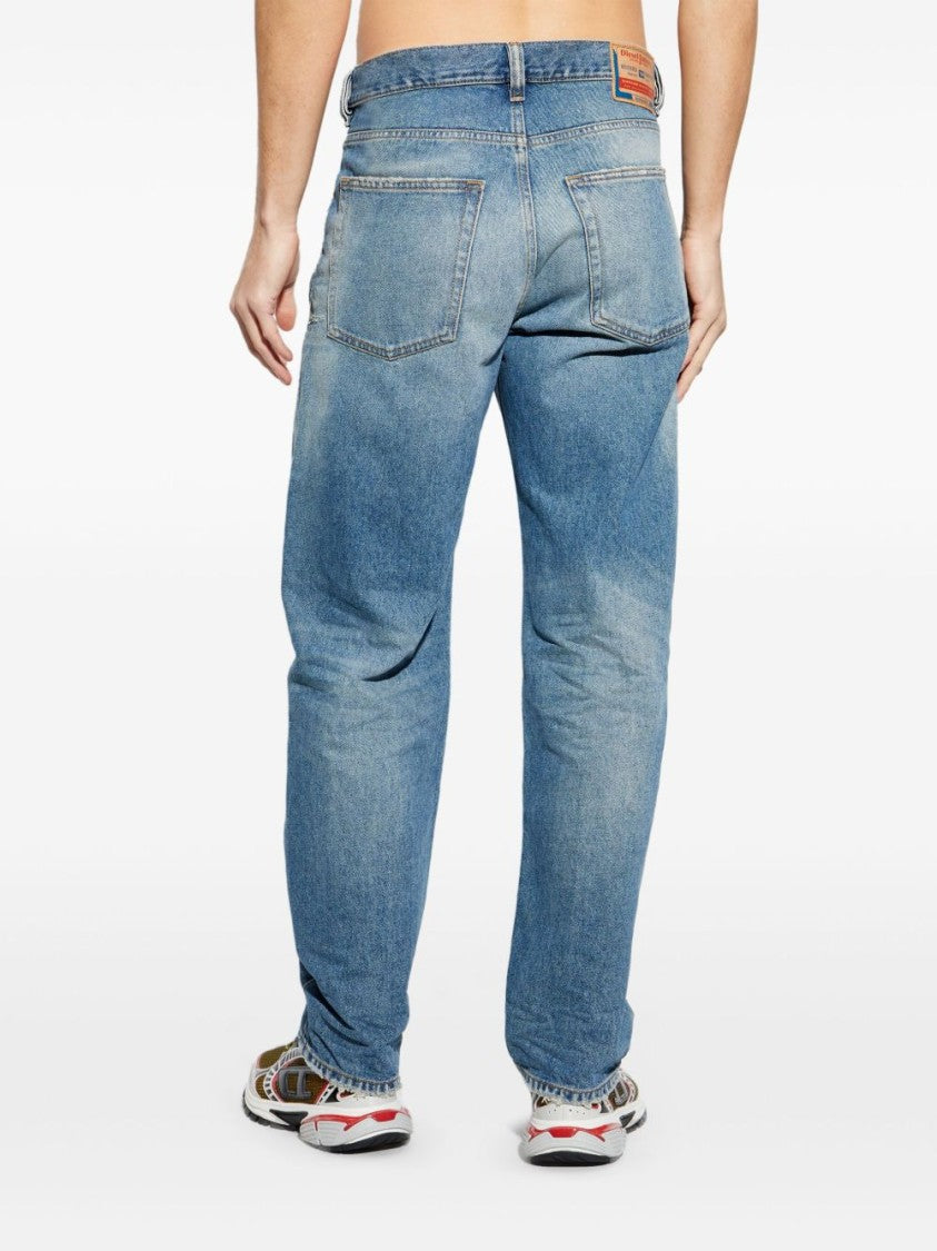 Diesel Cerulean Blue Ripped Jeans With Classic Five-Pocket Design