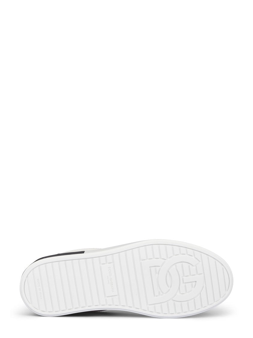 Dolce & Gabbana White Bassa Vitello Nappato Nabu Nappa Leather Sneakers