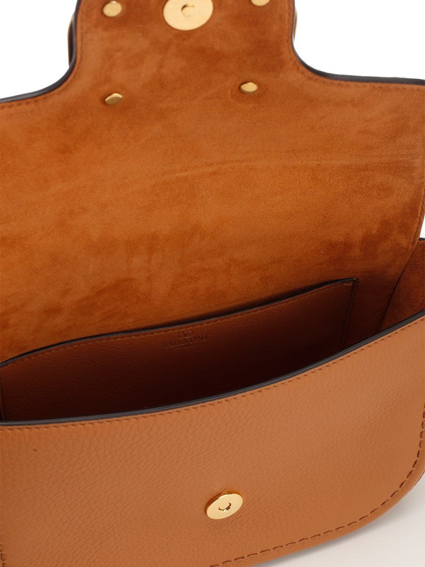 Valentino Garavani Structured Calfskin Leather Shoulder Bag