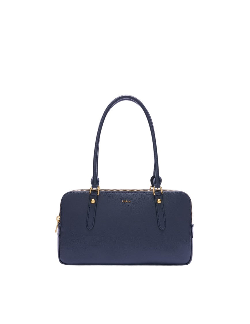 Furla Giulia M Boston Leather Shoulder Bag, Blue