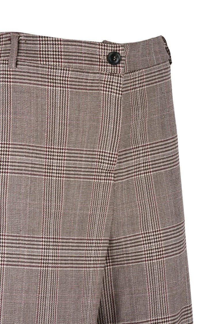 Rue•8Isquit Palazzo Trousers With Low Waist And Checkered Pattern
