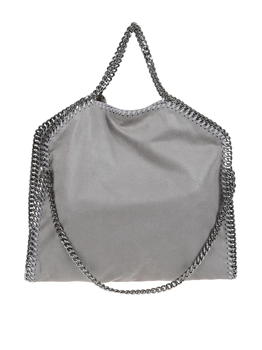 Stella Mccartney Foldable Grey Tote With Iconic Diamond Chain