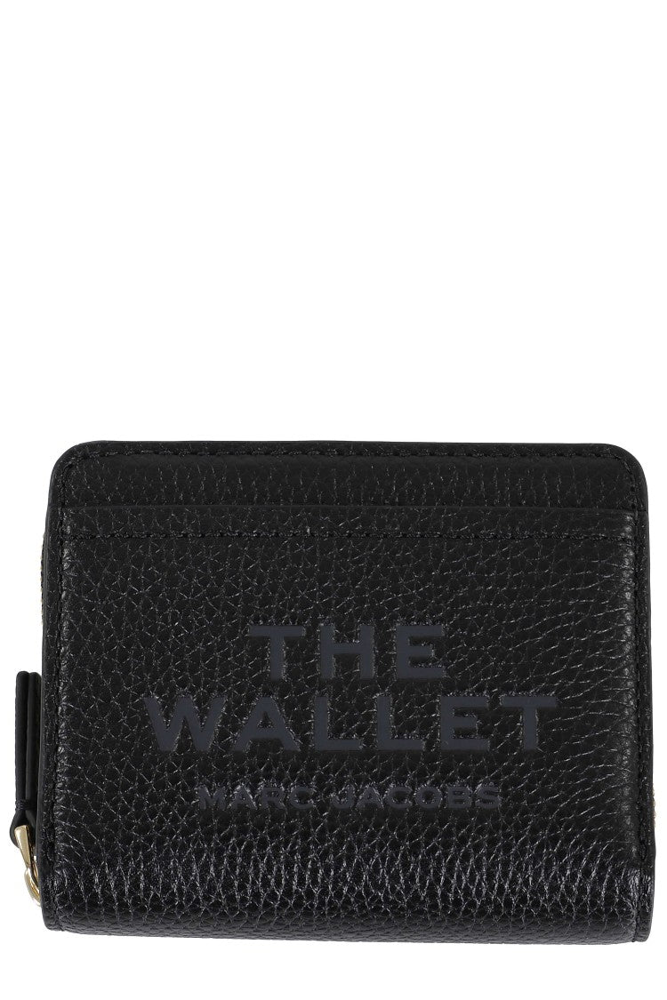 Marc Jacobs Black The Mini Compact Embossed Logo Leather Wallet