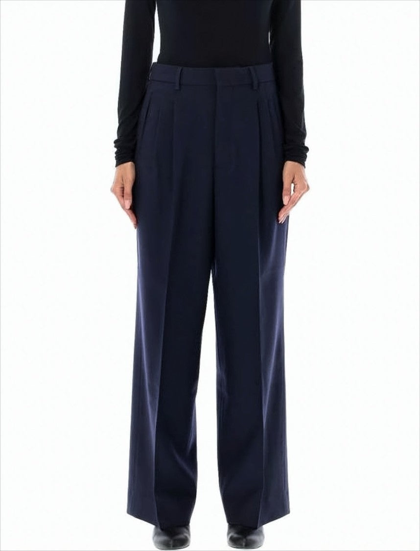 Ami Paris Wide-Leg Tailored Pants With High Waist