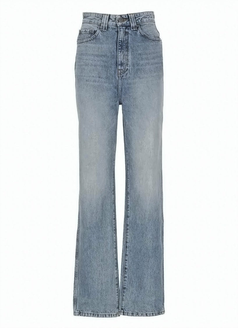 Khaite High-Waisted Flared Denim Pants With Classic Five-Pocket Design