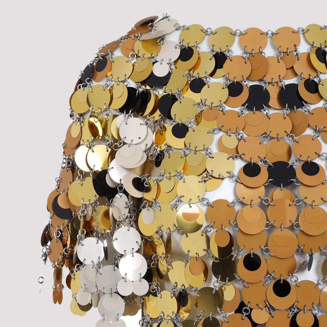 Rabanne Metallic Disc-Embellished Fitted Dress