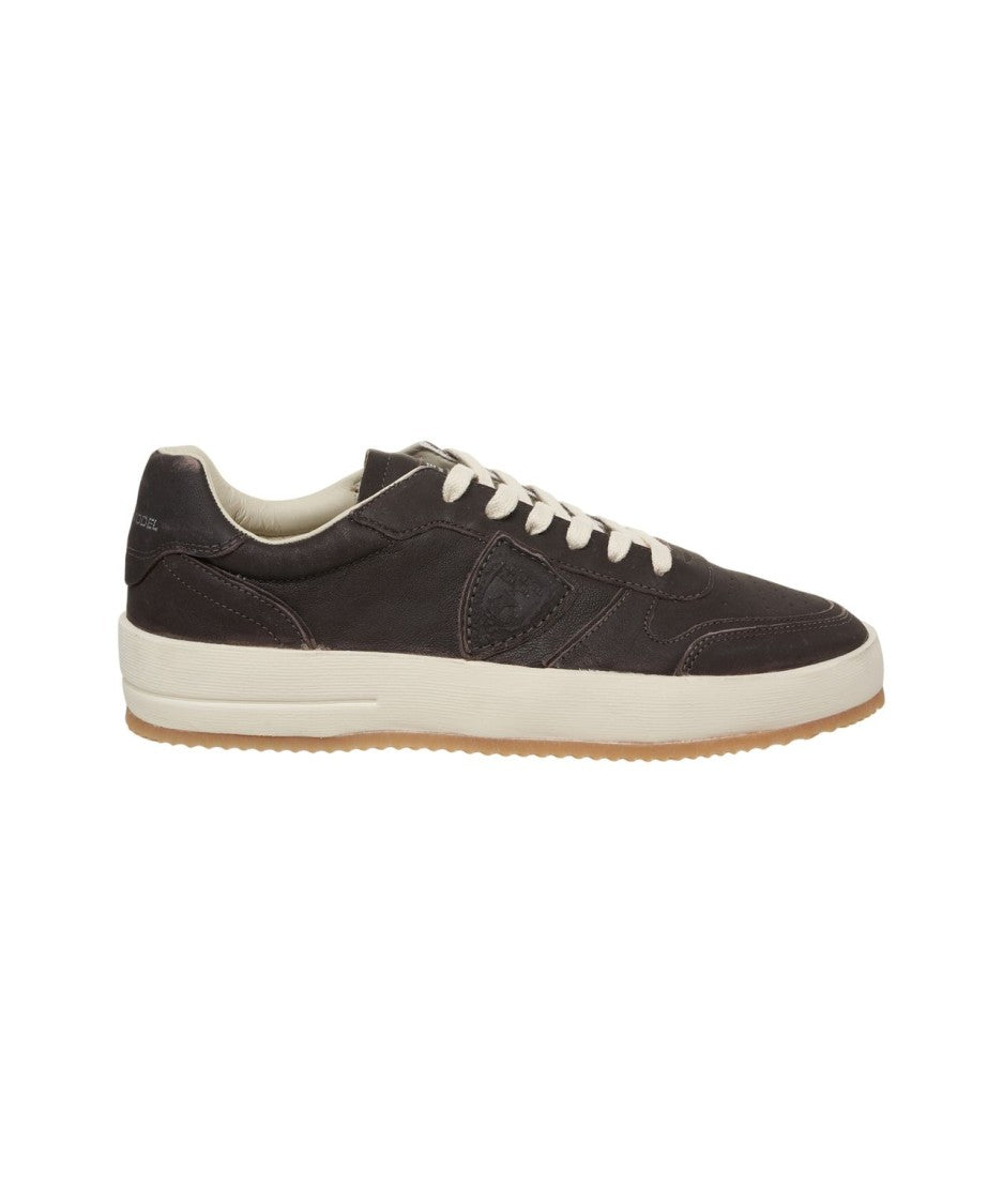 Philippe Model Suede Lace-Up Sneakers With Textured Sole
