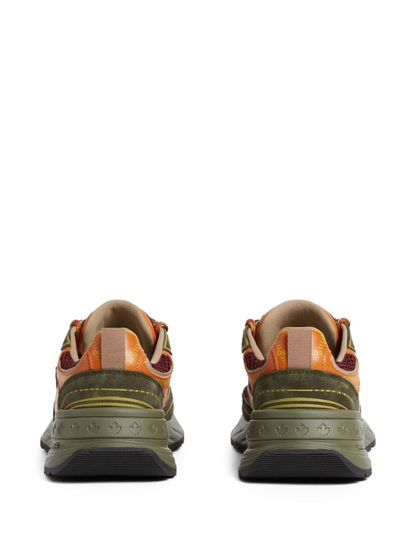 Dsquared2 Green Pull Tab Round Toe Sneakers