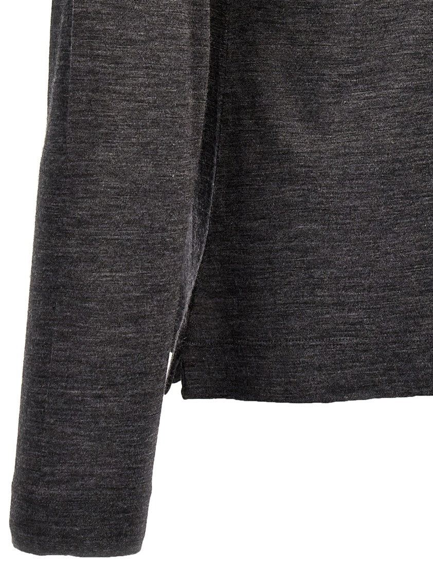 Zanone Heathered Grey Crewneck Wool Sweater With Classic Fit