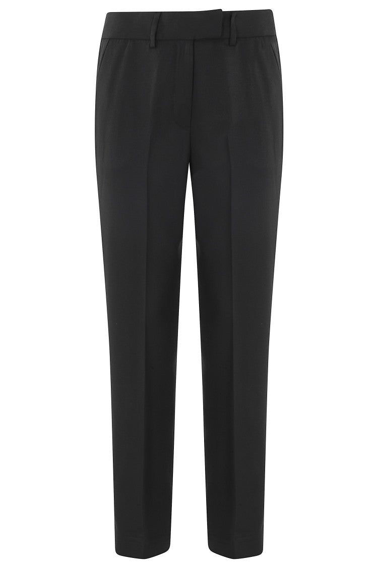Federica Tosi Black New York Canvas Belt-Loops Tencel Formal Pants