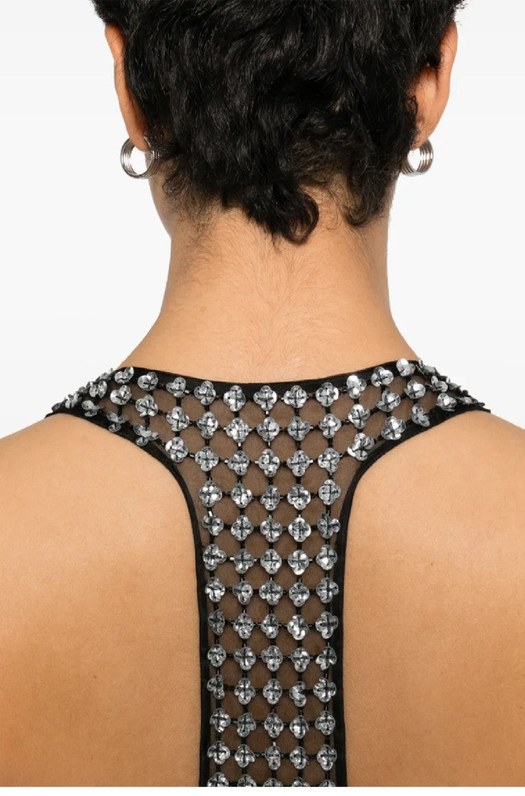 Max Mara Sophisticated Evening Dress With Deep V-Neckline And Embellished Back