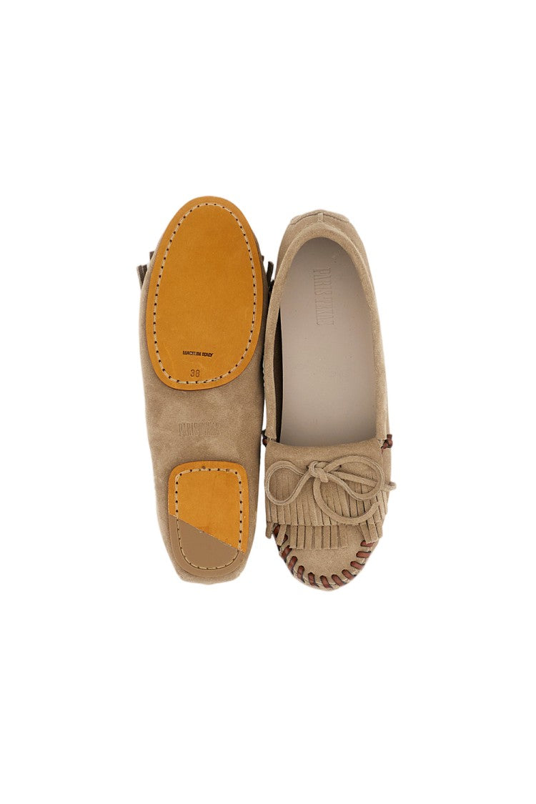 Paris Texas Fringe-Detailed Grey Suede Loafers