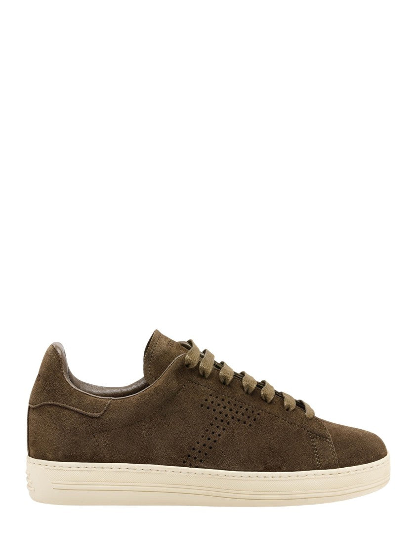 Tom Ford Military Green Suede Warwick Sneakers