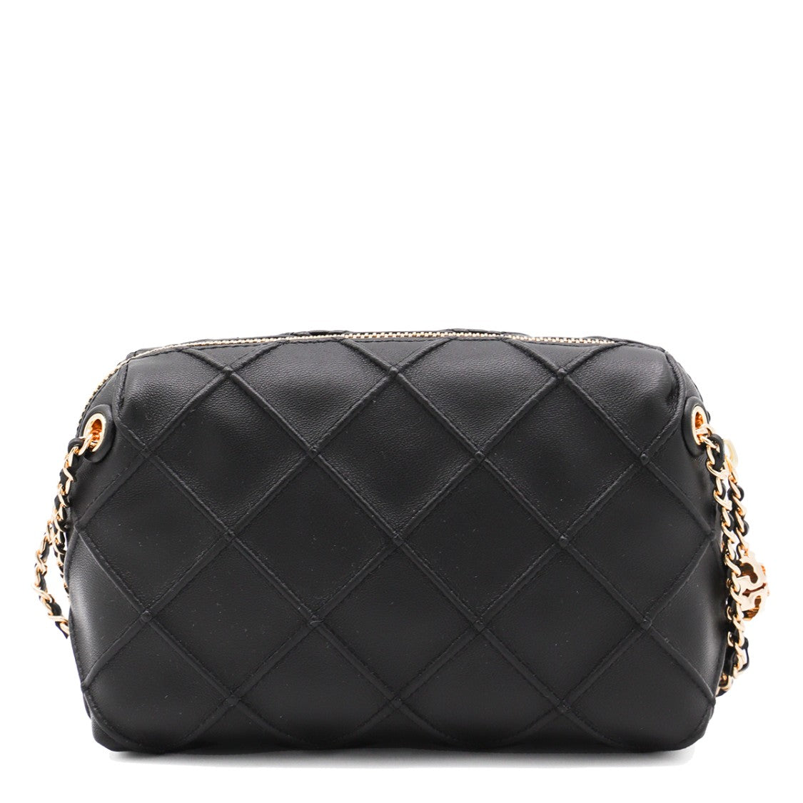 Tory Burch Black Leather Fleming Crossbody Bag