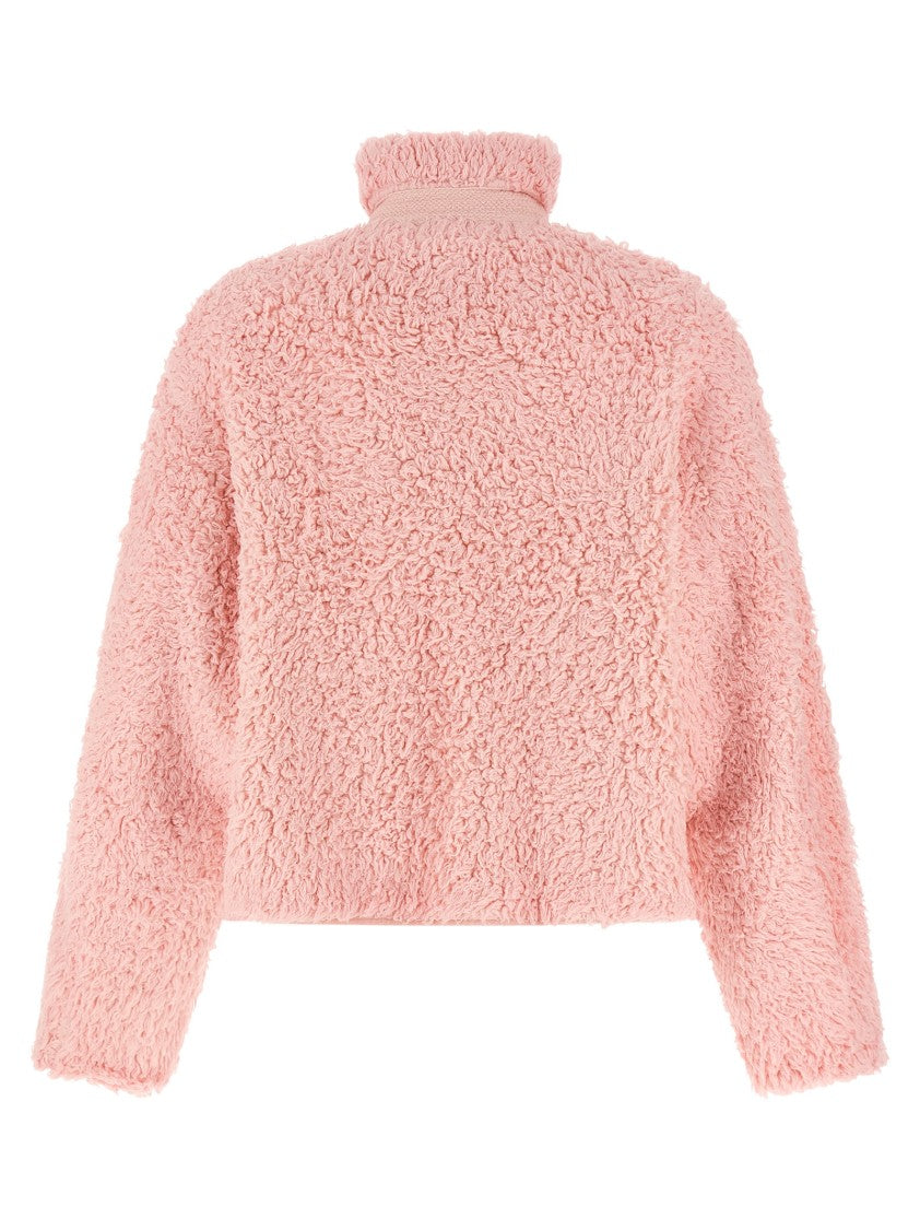 Jil Sander Teddy-Effect Cotton Jacket With Fold-Up High Neck