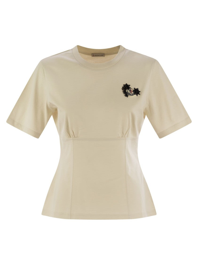 Moncler Cotton T-Shirt With Handmade Beads