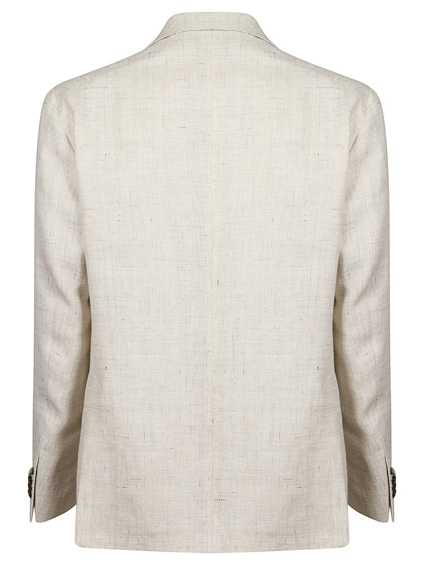 Tagliatore Beige Linen Wool Blend Blazer
