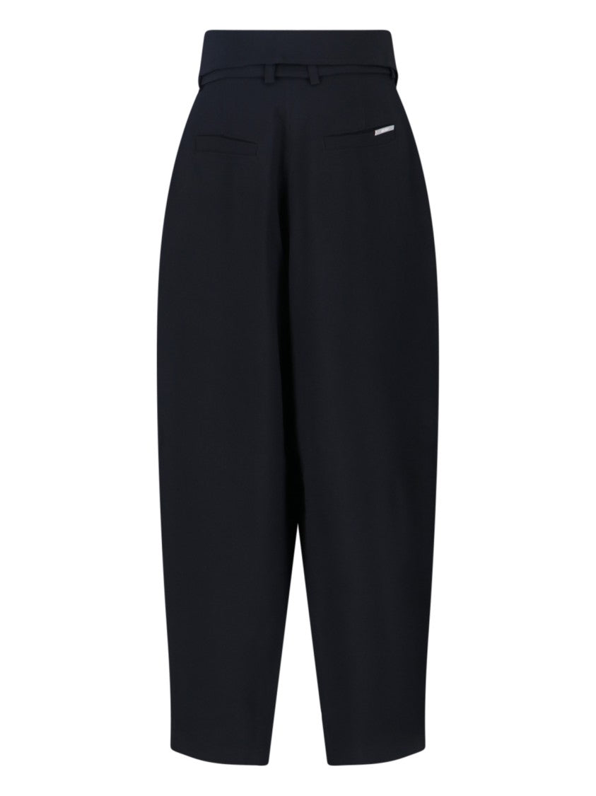 The Attico Cropped Black Trousers With High Waist