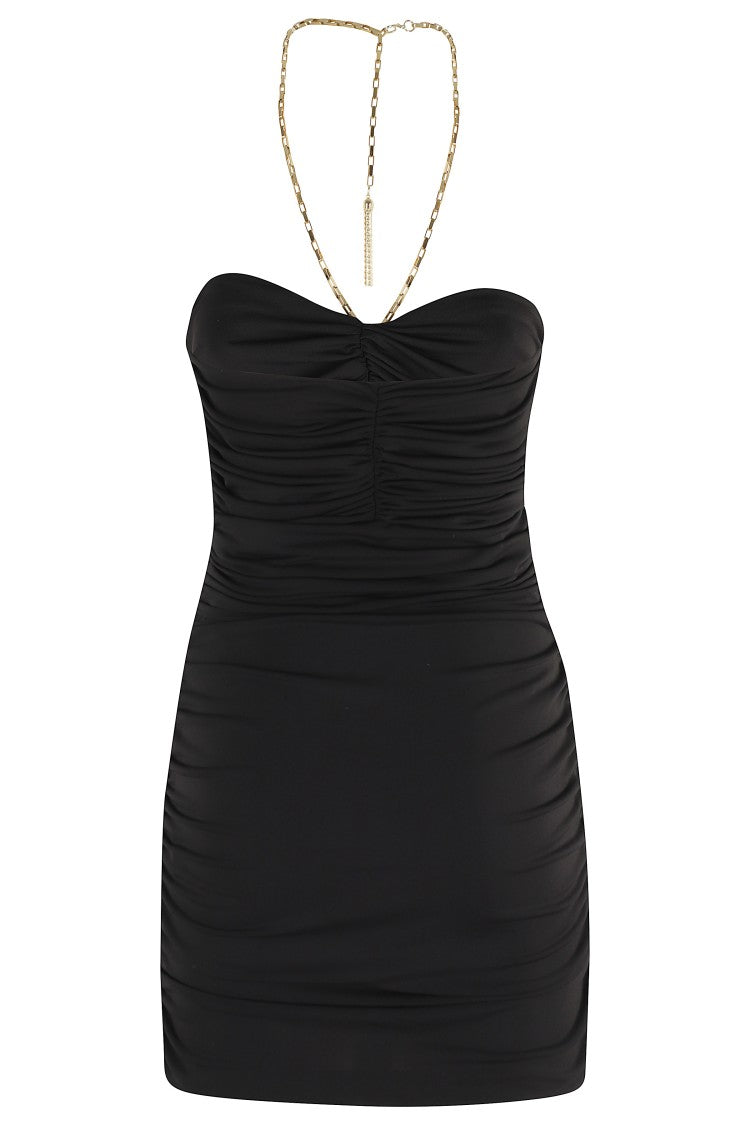 Amen Strapless Ruched Jersey Mini Dress
